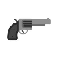 icône revolver plat en niveaux de gris vecteur