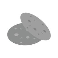 icône plate en niveaux de gris de cookies vecteur