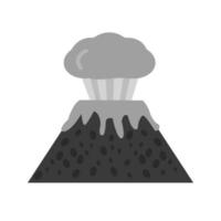 icône de volcan plat en niveaux de gris vecteur