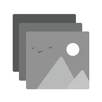 images icône plate en niveaux de gris vecteur