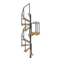 icône d'escalier en colimaçon d'appartement, style isométrique vecteur