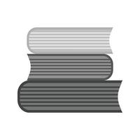 pile de livres icône plate en niveaux de gris vecteur