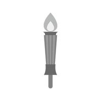 torche de musée icône plate en niveaux de gris vecteur