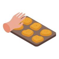 icône de cuisson des cookies, style isométrique vecteur