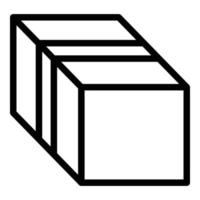 icône de boîte d'exportation, style de contour vecteur