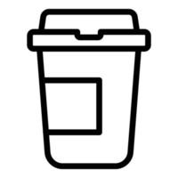 icône de tasse à café en plastique, style de contour vecteur
