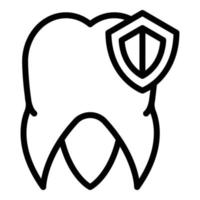 icône de protection dentaire, style de contour vecteur
