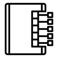 icône de périphérique tablette, style de contour vecteur