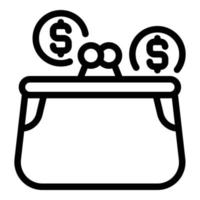 icône de monétisation de portefeuille, style de contour vecteur