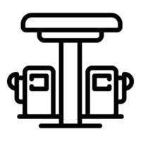 icône de la station-service de la ville, style de contour vecteur