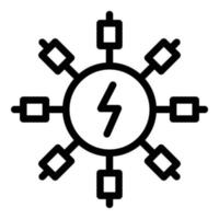 icône d'étoile d'énergie de consommation, style de contour vecteur