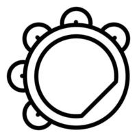 icône de tambourin musical, style de contour vecteur