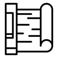 icône de produit de feuille de papier, style de contour vecteur