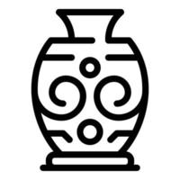icône d'amphore de poterie, style de contour vecteur