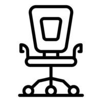 icône de chaise de bureau, style de contour vecteur