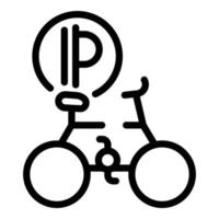 icône de parking à vélos, style de contour vecteur