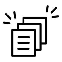 icône de documents de travail urgents, style de contour vecteur