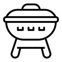 icône de gril de nourriture, style de contour vecteur