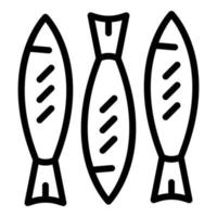 icône de fruits de mer grillés, style de contour vecteur