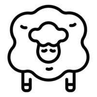 icône de mouton endormi, style de contour vecteur