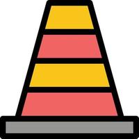 modèle de bannière d'icône de vecteur d'icône de couleur plate d'outil de construction de cône