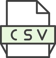 icône de format de fichier csv vecteur