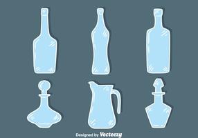 Sketch Blue Decanter Glass Collection Vector