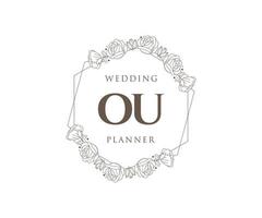 ou initiales lettre mariage monogramme logos collection, modèles minimalistes et floraux modernes dessinés à la main pour cartes d'invitation, réservez la date, identité élégante pour restaurant, boutique, café en image vectorielle vecteur