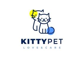 logo de chat mignon adapté au symbole de l'entreprise. vecteur