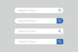 ensemble de modèles de recherche d'interface utilisateur de boîtes de barre de recherche pour les sites Web vecteur