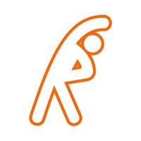 icône d'art en ligne d'homme de bâton, faisant de la gymnastique vecteur