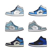 illustration vectorielle de baskets colorées, chaussures de basket-ball pour jeunes vecteur