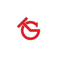 lettre tg cercle mouvement flèche géométrique symbole logo vecteur