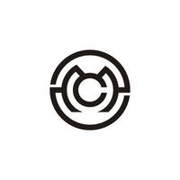 lettre mc symbole cercle ligne géométrique logo vecteur