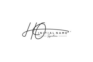 vecteur de modèle de logo de signature ho initial. illustration vectorielle de calligraphie dessinée à la main.