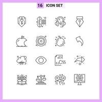 pack de 16 contours créatifs d'éléments de conception vectoriels modifiables de l'éditeur de photos du pavé numérique apple intellect vecteur