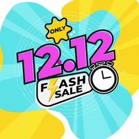 vente flash 12.12 journée shopping en ligne bannière vecteur flyer modèle illustration médias sociaux