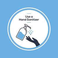 utiliser une illustration vectorielle d'instruction de désinfectant pour les mains, se laver les mains avec de l'eau, protection contre les virus clipart vecteur