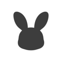 icône de silhouette de tête de lapin mignon. design moderne minimaliste simple. vecteur