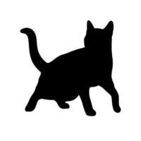 silhouette abstraite de chat noir. icône, illustration vectorielle de logo. vecteur