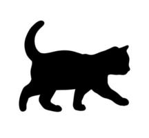 marche silhouette abstraite de chat noir. icône, illustration vectorielle de logo. vecteur