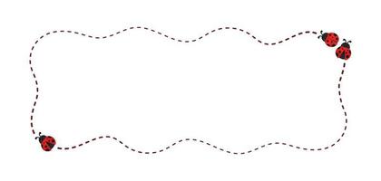 long ondulé coccinelle sentier cadre clipart illustration vectorielle vecteur