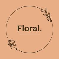 cadre floral rond pour l'espace de copie. illustration de fleur minimaliste dans un style design vintage vecteur