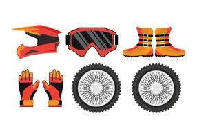 Pack d'accessoires pour motocross vecteur