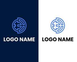 lettre d et e modèle de conception de logo d'entreprise moderne vecteur