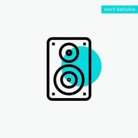 audio wifi haut-parleur moniteur professionnel turquoise point culminant cercle icône vecteur