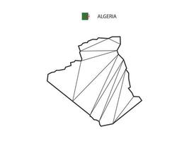 triangles de mosaïque style de carte de l'algérie isolé sur fond blanc. dessin abstrait pour le vecteur. vecteur