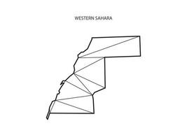 triangles de mosaïque style de carte du sahara occidental isolé sur fond blanc. dessin abstrait pour le vecteur. vecteur