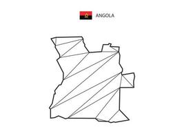 triangles de mosaïque style de carte de l'angola isolé sur fond blanc. dessin abstrait pour le vecteur. vecteur