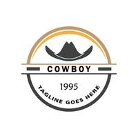 conception de modèle de vecteur de logo de cow-boy